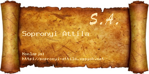 Sopronyi Attila névjegykártya