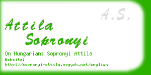 attila sopronyi business card